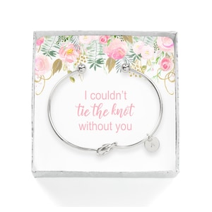 Initial Tie the Knot Bracelet, Bridesmaid Gift Ideas, Bridesmaid Proposal, Will you be my Bridesmaid, Bridal Party Gift, Maid of Honor GIft