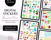 Summer Digital Sticker Set: 400+ Vacation Planner Stickers (Goodnotes PNG)