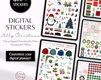 Christmas Digital Stickers for Goodnotes & Planners | 400+ Holiday PNG Stickers | Christmas Clipart and Winter Holiday Decor