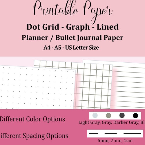 Dot Grid Paper Lined Paper Graph Paper Notebook Journal Dotted Etsy