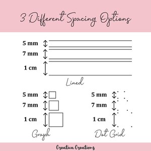 dot grid paper graph paper lined paper color options etsy