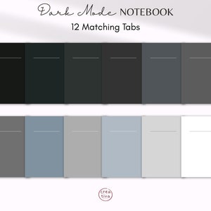 Dark Mode 12 Subjects Hyperlinked Digital Notebook With Bonus Digital ...