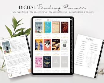 Digital Reading Journal: Hyperlinked Book Review Tracker for Goodnotes (PDF)
