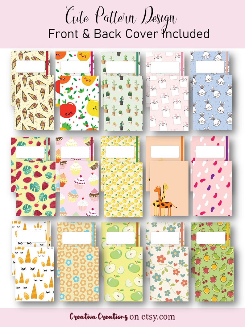 15 Cute Pattern Digital Notebook Covers Cute Colorful Fun - Etsy