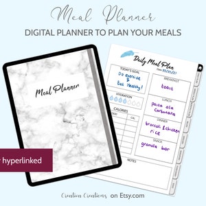 Digital Meal Planner Hyperlinked Goodnotes iPad Digital - Etsy