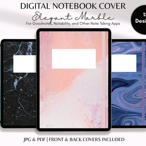Marmor Digital Planner Covers: Elegante Designs für Goodnotes, iPad, Tablet (PDF & JPG)