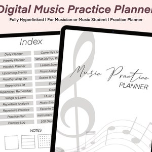 Digital Music Practice Planner New Goodnotes Hyperlinked iPad Digital Practice Journal Musician Planner Repertoire Planner Daily Weekly