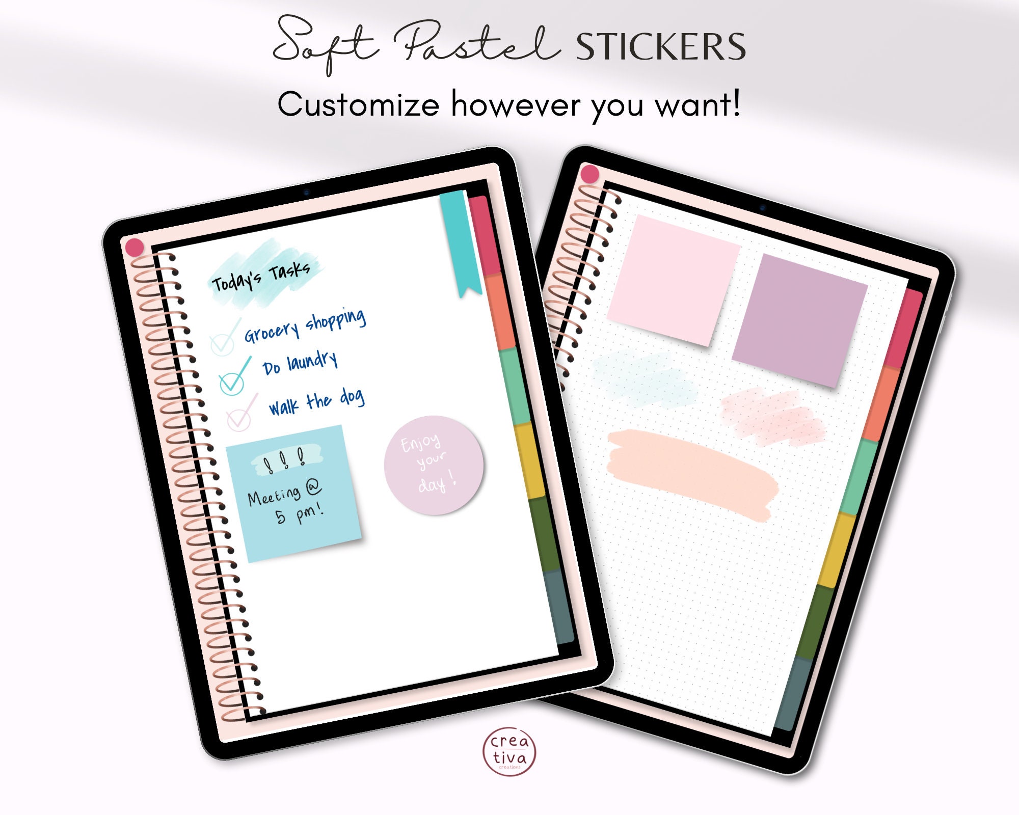 84 Digital Pastel Sticky Notes Set 12 Soft Pastel Colors