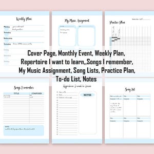 MUSIC PLANNER PRINTABLE, Practice Plan, Printable Planner, Music ...