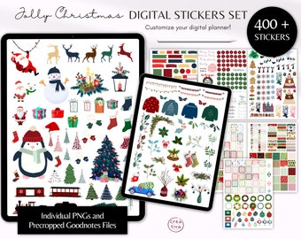 400+ Christmas Digital Planner Stickers: Goodnotes PNG Set