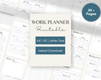 Work Planner Printable: Daily, Weekly, Monthly (Digital Download)