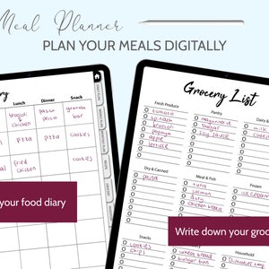 Digital Meal Planner Hyperlinked Goodnotes iPad Digital - Etsy