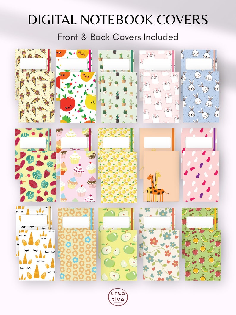 15 Cute Pattern Digital Notebook Covers Cute Planner Covers Colorful ...