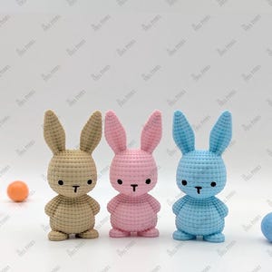 Conejito de Pascua impreso en 3D / Linda decoración de primavera / Relleno de canasta de Pascua / Figura de conejito hecha a mano