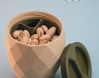 Pistachio Cup - Stylish Snack Bowl with Built-in Shell Holder | Unique Gift for Nut Lovers | 3D Printed Modern Design