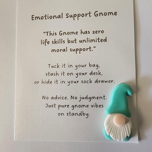 Handmade Polymer Clay Emotional Support Pocket Gnome, 23 color options available!