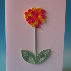 Tupirosa, carte de vœux pour toute occasion, papier de 3mm roulé ou quilling, fait main, belles couleurs, original, créatif, épuré