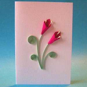 Arôme fleur, carte de vœux pour toute occasion, papier de 3mm roulé ou quilling, fait main, belles couleurs, original, créatif, épuré