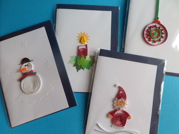 Carte De Noël Boules De Noël Papier Roulé Ou Quilling Fait Main 3d