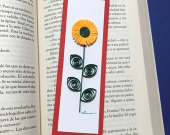 Marque page, tournesol, quilling, 3D