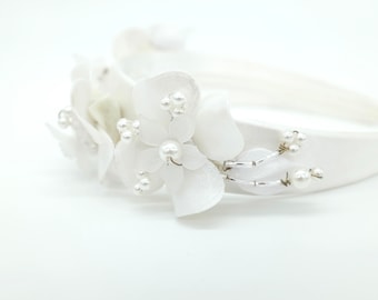 Bride, headband, flowers, hair accessories