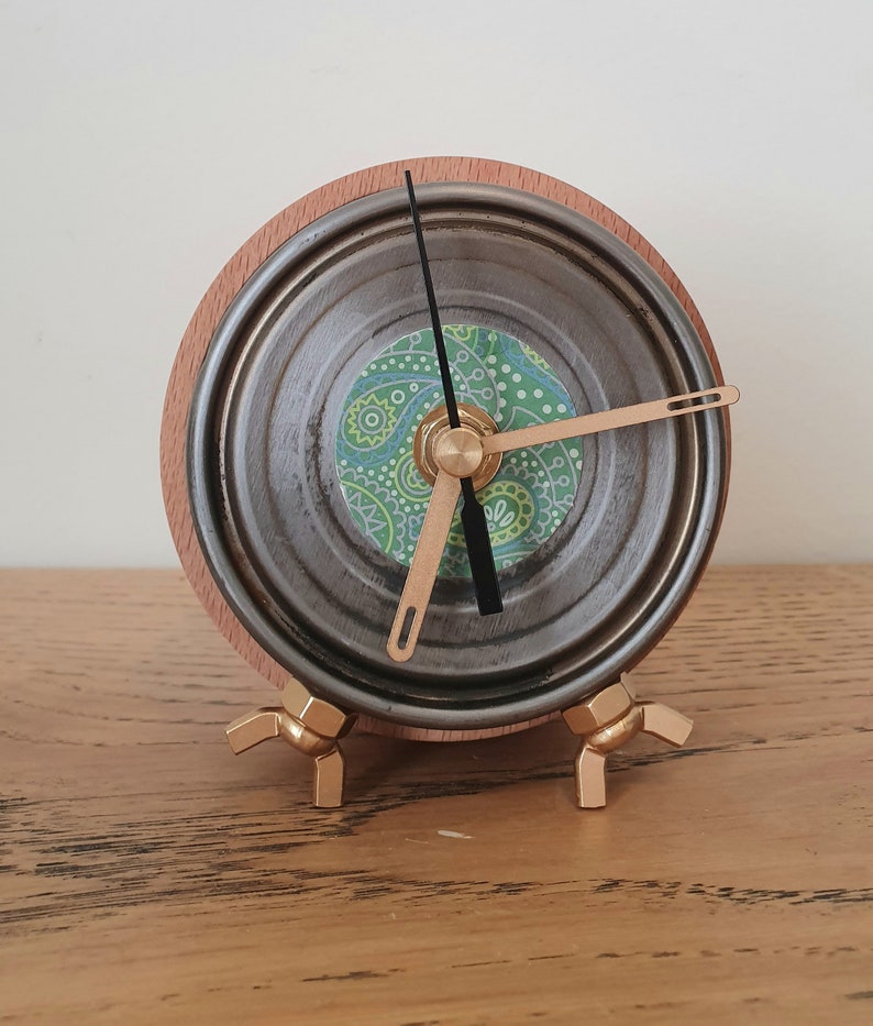 Ecofriendly Gift, Upcycled Office, Modern Clock, Office Decor Accessories, Industrial Home Decor, Retro Clock image 2