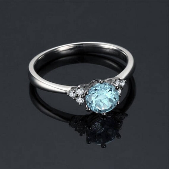 Nouveau Citrine Bague-Argent Sterling 925 Taille 6 Ronde solitaire 0.50 CT PIERRE DE NAISSANCE
