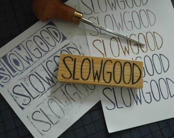 tampon gravé à la main pour votre boutique, votre marque ou votre logo