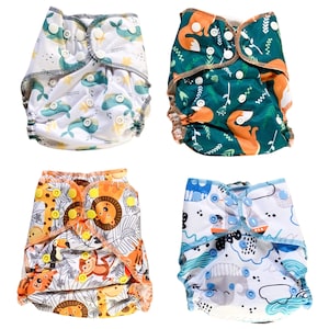 Modern Cloth Nappy Reusable Nappies Snap Button Adjustable Newborn Toddler Baby Nappy Bamboo/Velour  Buy more and save