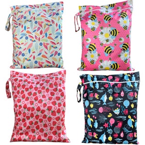 Large Wet Bag Swimming bag or daycare bag , reusable nappy bag, wet clothes bag kids bag 40x50cm