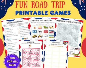 Australian Road Trip Games Printable: Kids Travel Activities (PDF)
