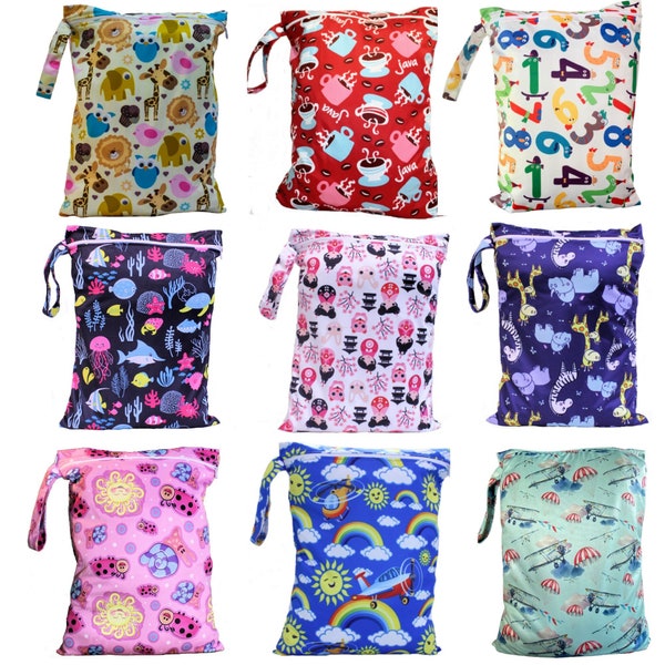 Wet Bag for Nappy Bags || Swimming Bag || Wet Dry Bag || Reusable Water Resistant || Size 30x40 cm