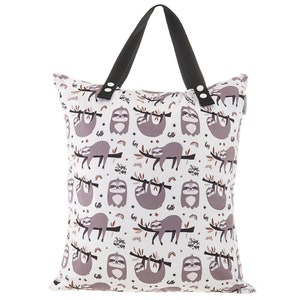 Wet Bag Large | Nappy Bag | Swimming bag Reusable kids bag, Adjustable Strap - Sloth