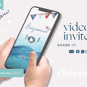 Marine, Nautical, Birthday Animated Video Invitation, Under the sea. Marinero, bajo el mar, invitación Animada
