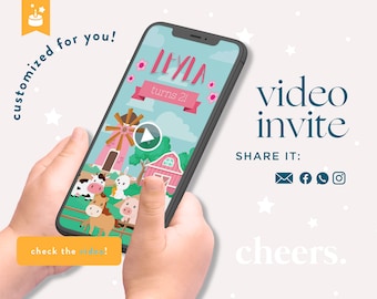 Pink Farm Aniamted Invitation