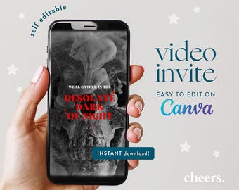 Horror Story Halloween SELBST EDITIERBARE Video Einladung - Canva Vorlage - Halloween Party einladen