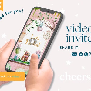 Tea Party, Par-tea Birthday Video Invitation