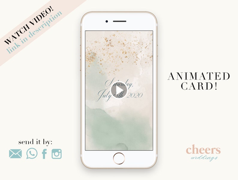 Destination Wedding Video Invitation. Animated Card. Tuscany image 3