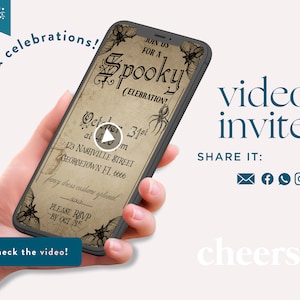 Invitación en vídeo vintage de Halloween