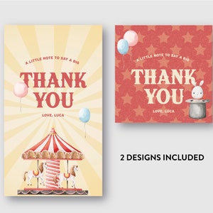 Circus Carnival Thank You Tags Editable Thank You Tags Corjl Carnival ...
