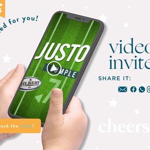 Invitation vidéo rugby, carte rugby, carte animée