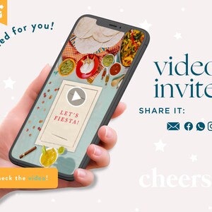 Mexican Fiesta Video Invitation - Mexican Dinner Invite - Taco Party Invitation - Adult Party Invitation Mexican