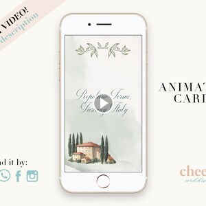 Destination Wedding Video Invitation. Animated Card. Tuscany image 4