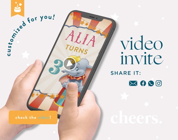 Dumbo Video Invitation Ver: enlace de video en la - Etsy México Dumbo Video Invitation Ver: enlace de video en la - Etsy México