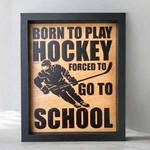 Custom Handmade Wood Burned Sports Decor Sign for Hockey Fans and Gifts