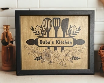 Handmade Vintage Kitchen Sign for Baba's Culinary Gift