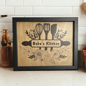 Handmade Vintage Kitchen Sign for Baba&#39;s Culinary Gift