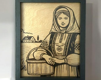 Wood Burned Art - Handmade 8x10 Wall Decor, Unique Pyrography Artwork, Rustic Home Decor