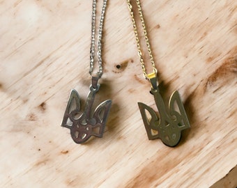 Gold or Silver Ukrainian Trident Charm Pendant - Unique Cultural Symbol Gift