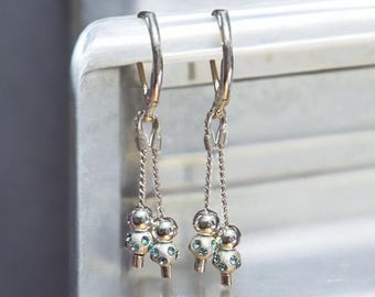 Eleganta örhängen med akvamarinkristall - Sterlingsilver med födelsesten i mars för födelsedagar